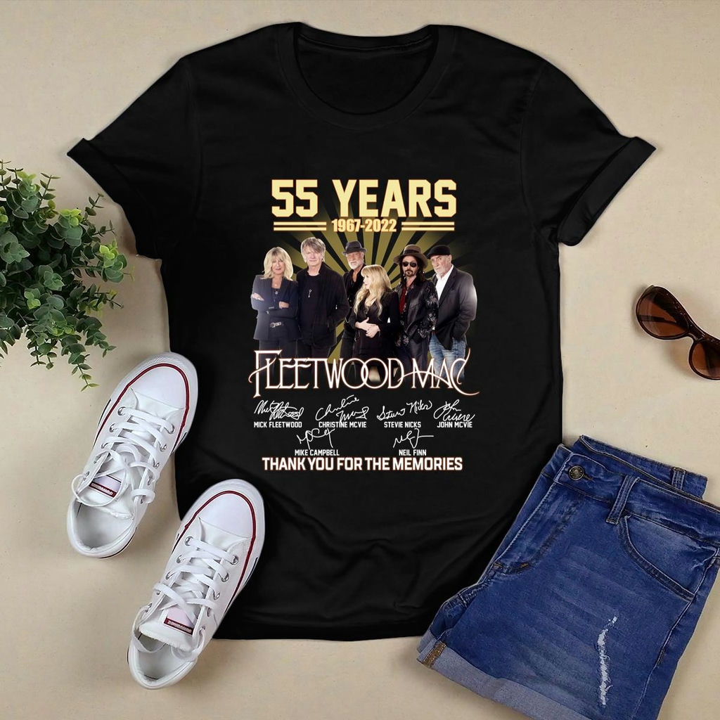 Fleetwood Mac Band 55 Years 1967 2022 Thank You For The Memories Signatures T Shirt