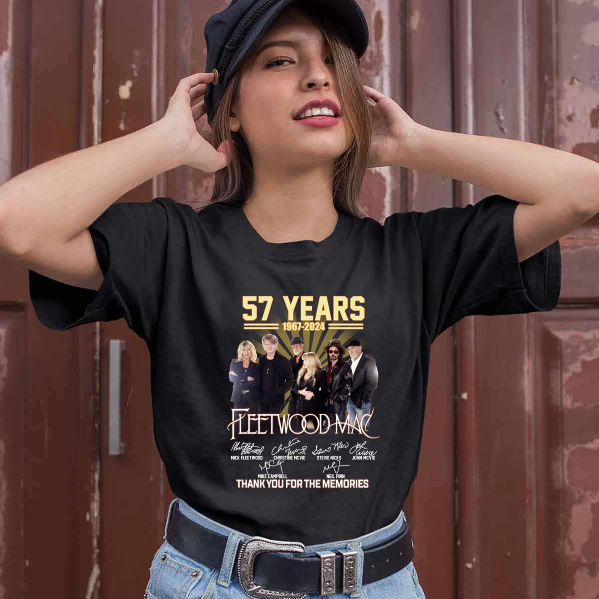 Fleetwood Mac Band 57 Years 1967 2024 Thank You For The Memories Signatures T Shirt