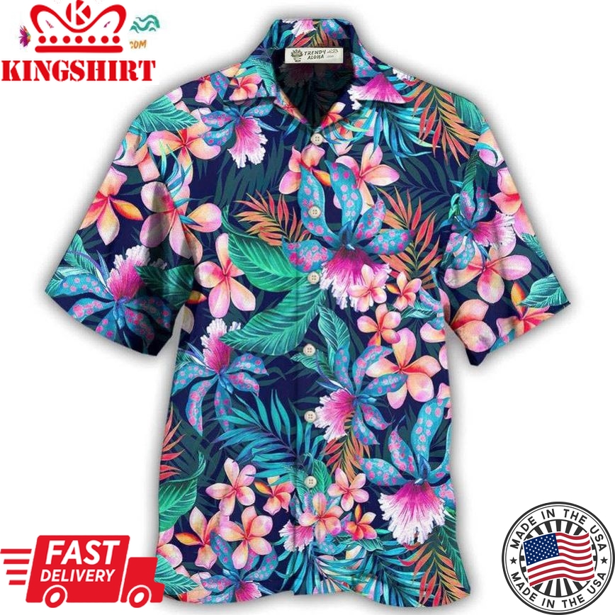 Flower Tropical Floral Aloha Summer Time Hawaiian Shirt