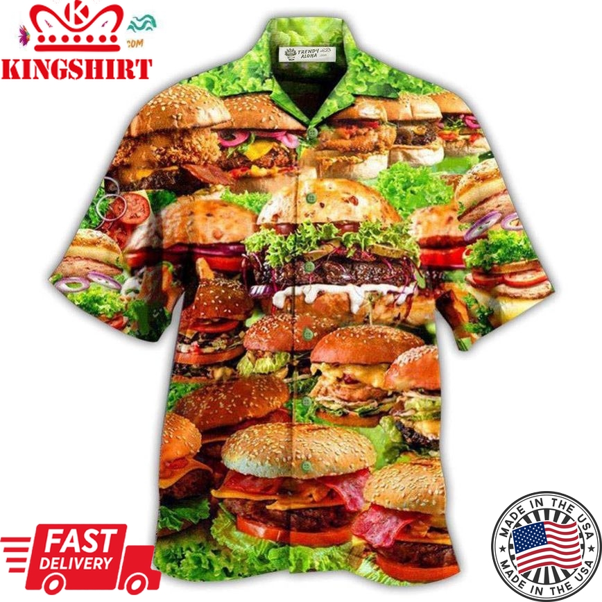 Food Good Mood Delicious Hamburger Hawaiian Shirt