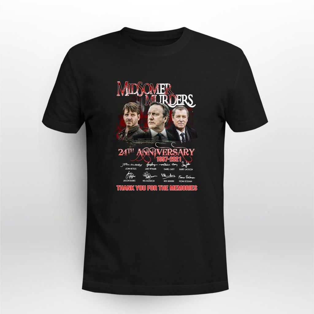 Funny Midsomer Murders 24th Anniversary Thank You For The Memories Signatures Shirt