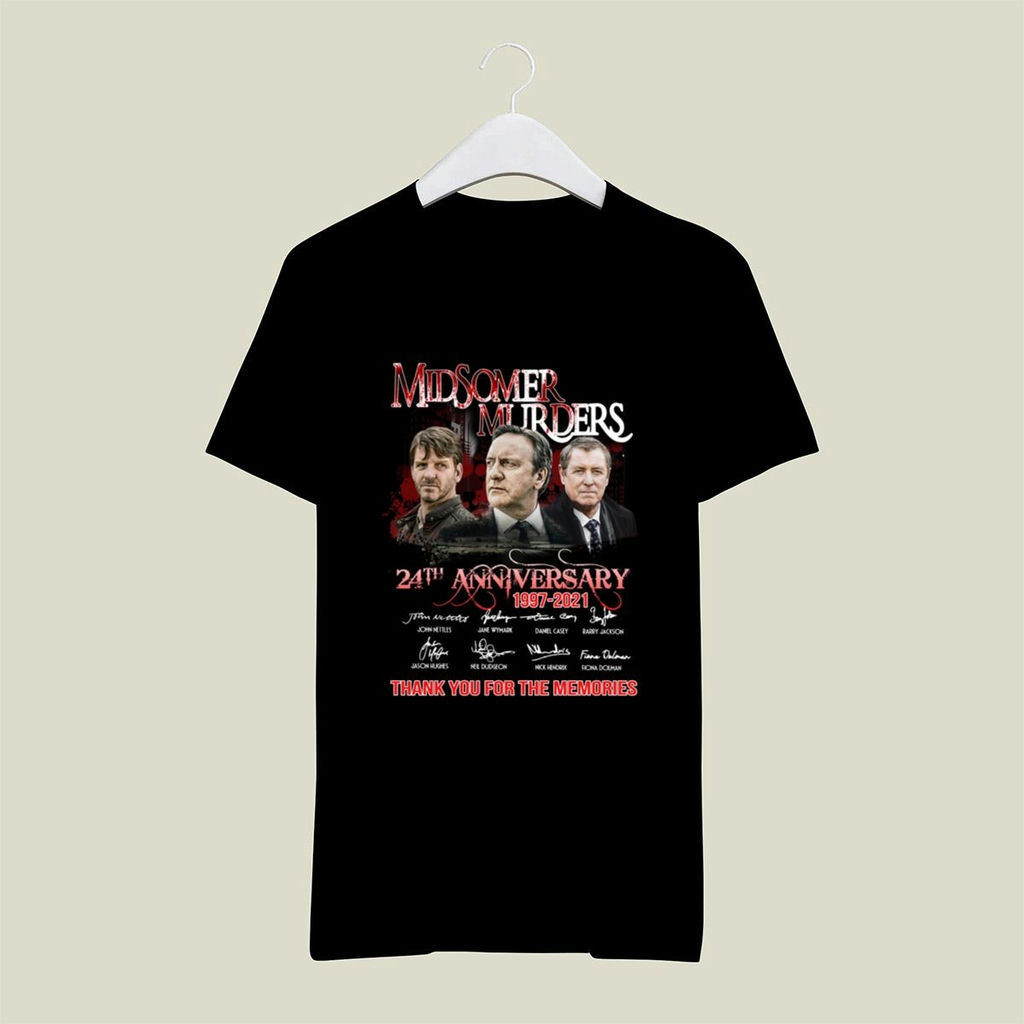 Funny Midsomer Murders 24th Anniversary Thank You For The Memories Signatures Shirt