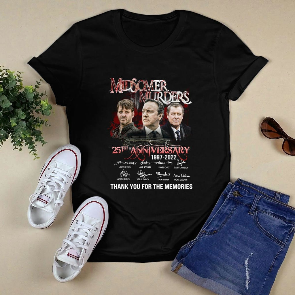 Funny Midsomer Murders 25th Anniversary Thank You For The Memories Signatures Shirt