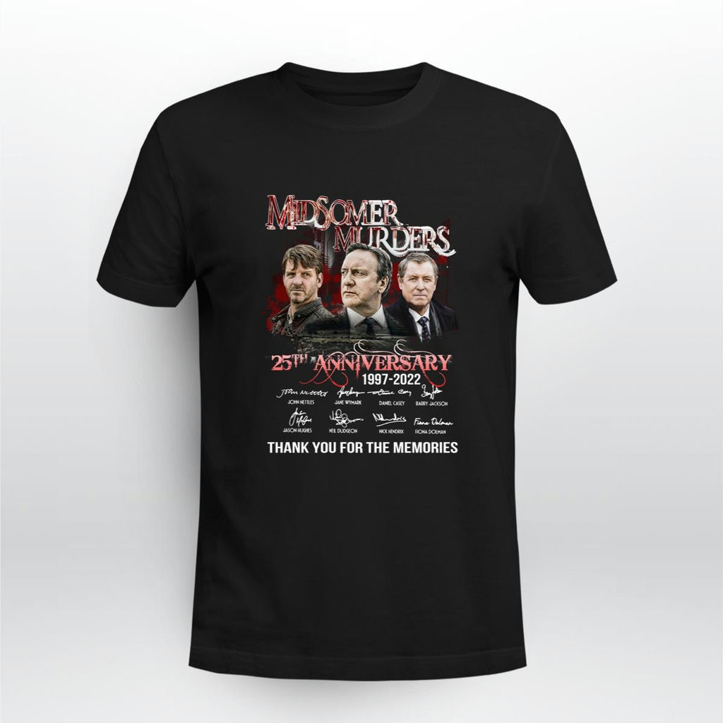 Funny Midsomer Murders 25th Anniversary Thank You For The Memories Signatures Shirt