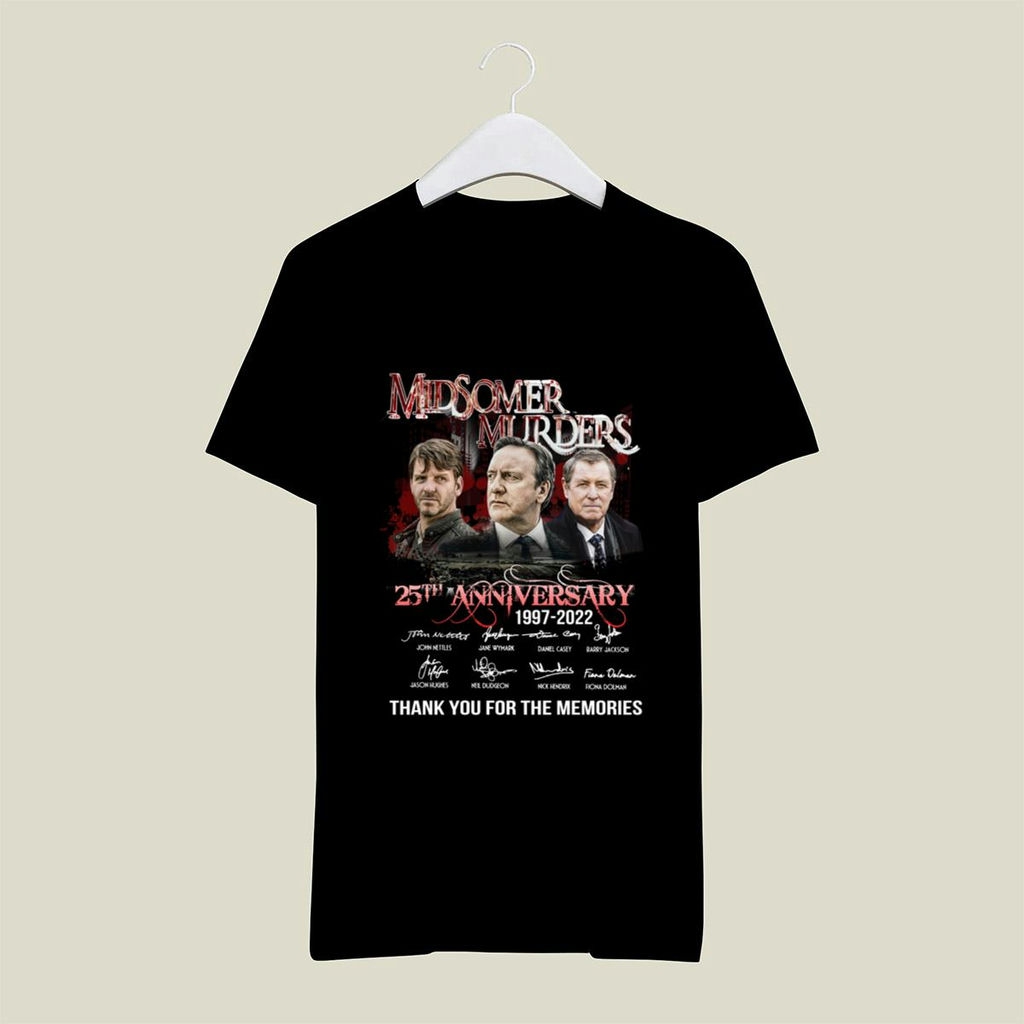 Funny Midsomer Murders 25th Anniversary Thank You For The Memories Signatures Shirt