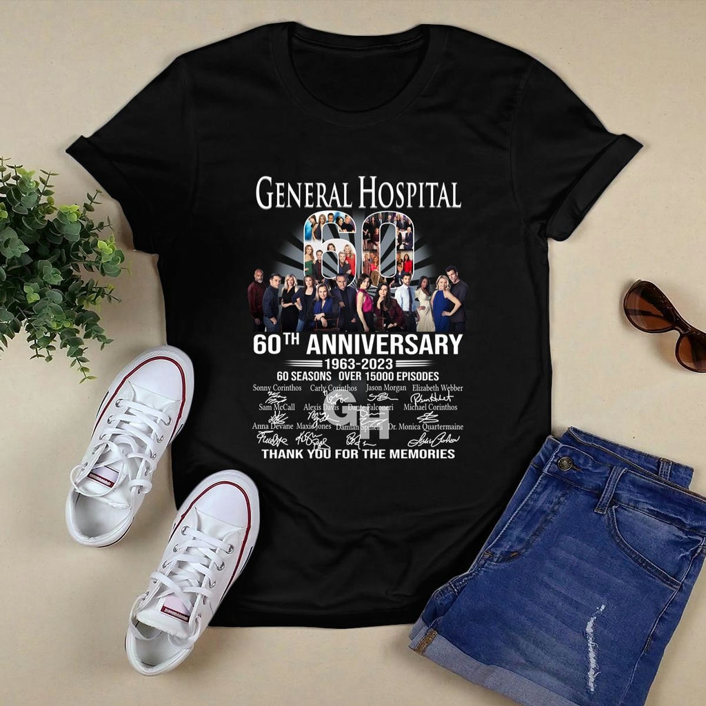 General Hospital 60th Anniversary 1963 2023 60 Seasons Over 15000 Episodes Thank You For The Memories Signatures Shirt