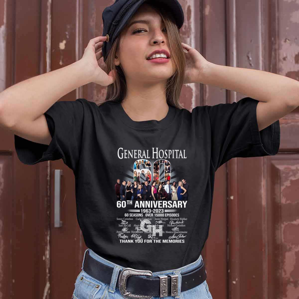 General Hospital 60th Anniversary 1963 2023 60 Seasons Over 15000 Episodes Thank You For The Memories Signatures Shirt