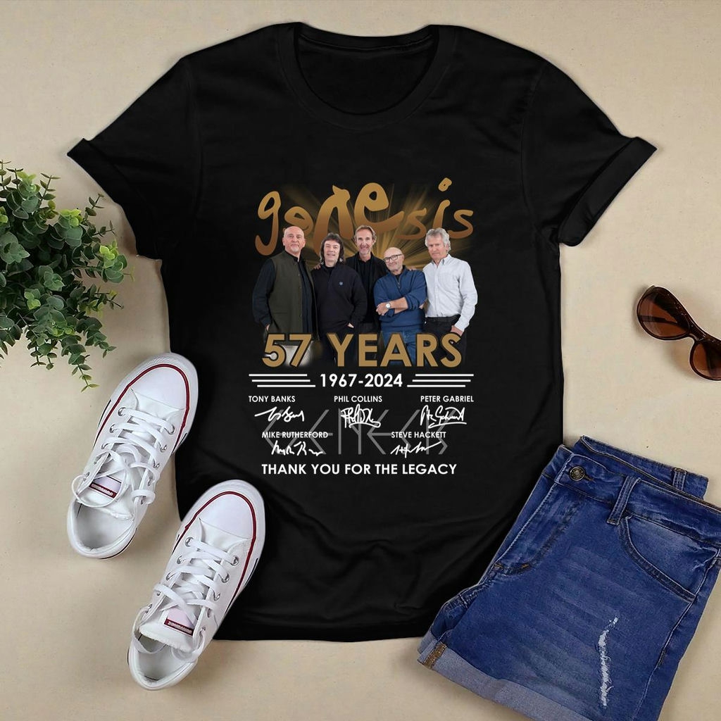 Genesis 57 Years 1967 2024 Signatures T Shirt