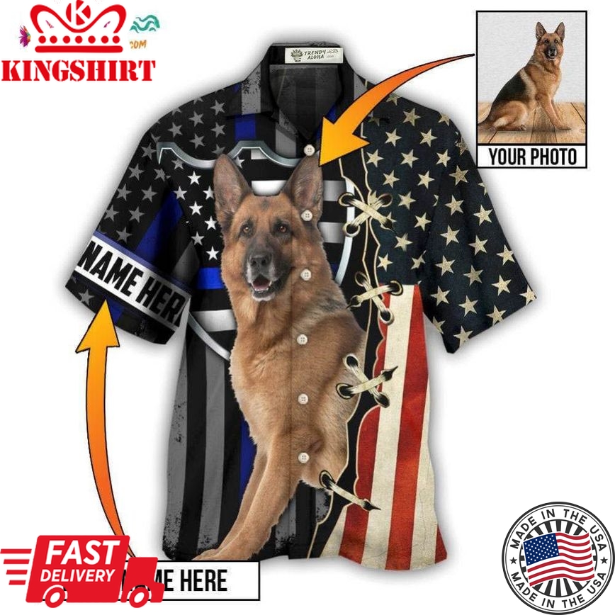 German Shepherd Dog Various Style Custom Photo Personalized Hawaiian Shirt