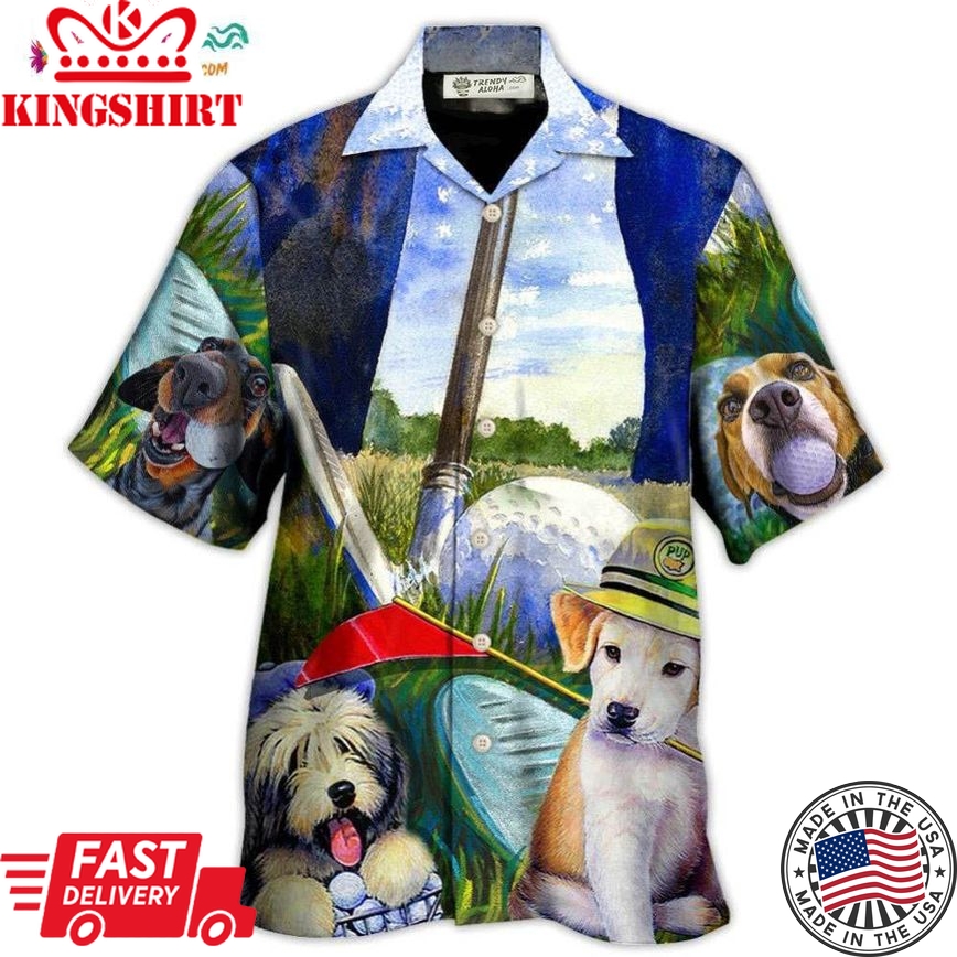 Golf Dog Funny Lover Golf Art Style Hawaiian Shirt