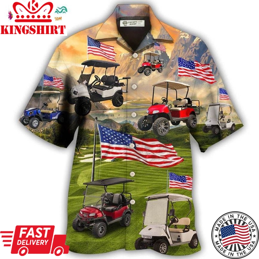 Golf Independence Day Club Car Hawaiian Shirt