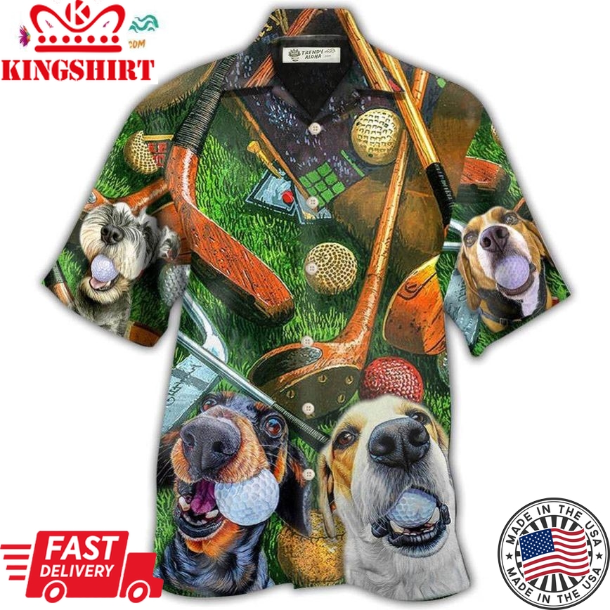 Golf Vintage Style Funny Dog Hawaiian Shirt