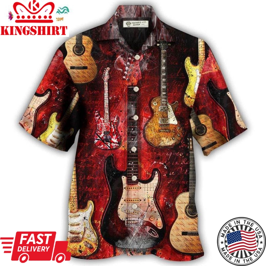 Guitar Abstract Halloween Guitar Art Style Hawaiian Shirt