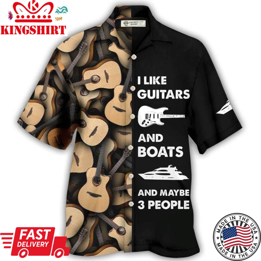 Guitar And Boat I Like Hawaiian Shirt