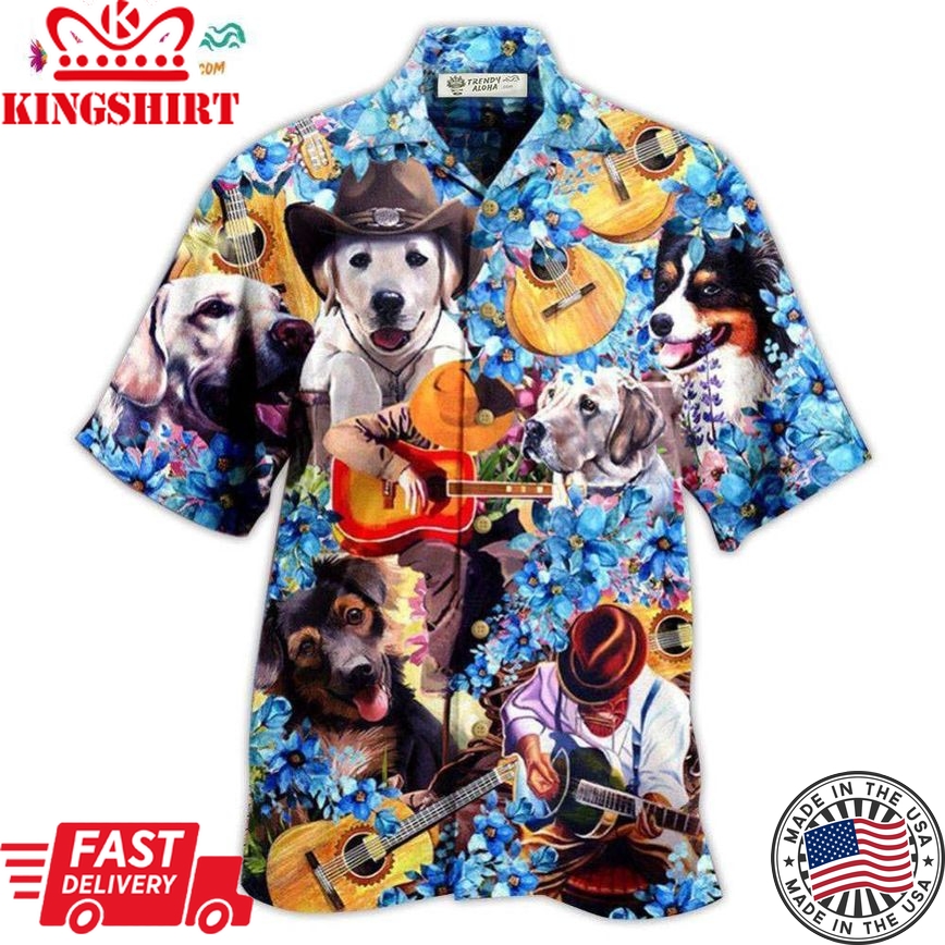 Guitar Dog That'S What I Do I Pet Dogs I Play Guitars Hawaiian Shirt