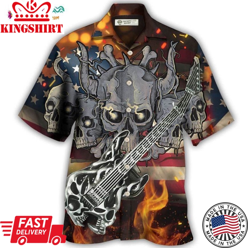 Guitar Independence Day America Hawaiian Shirt