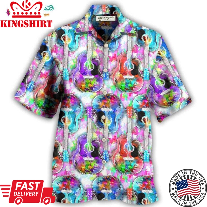 Guitar Mix Color Hawaiian Shirt