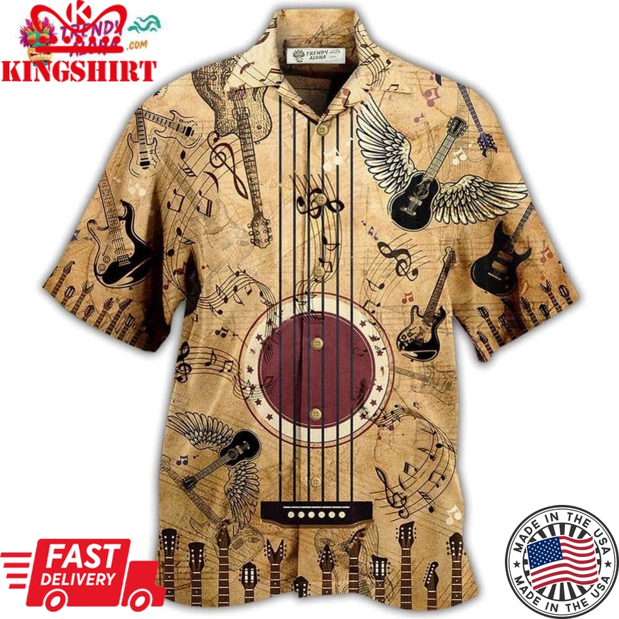 Guitar Music Amazing Guitar Vintage Hawaiian Shirt