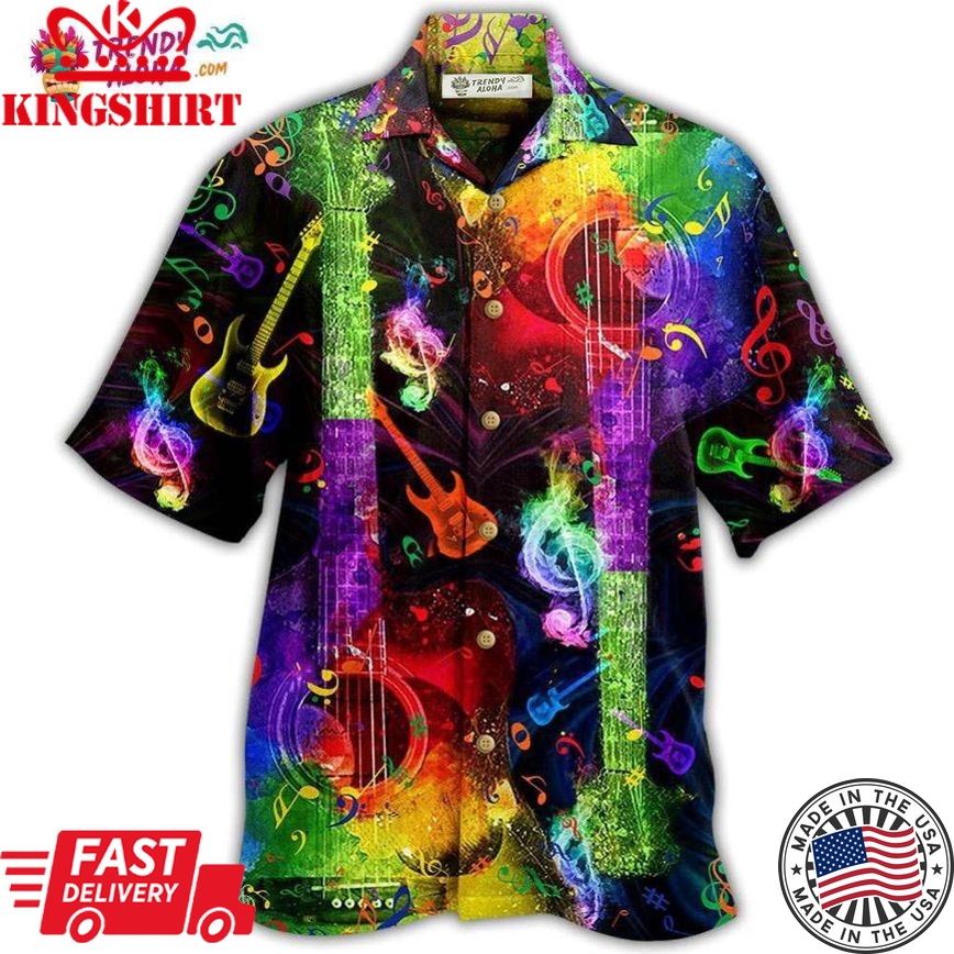 Guitar Music Amazing Rainbow Hawaiian Shirt