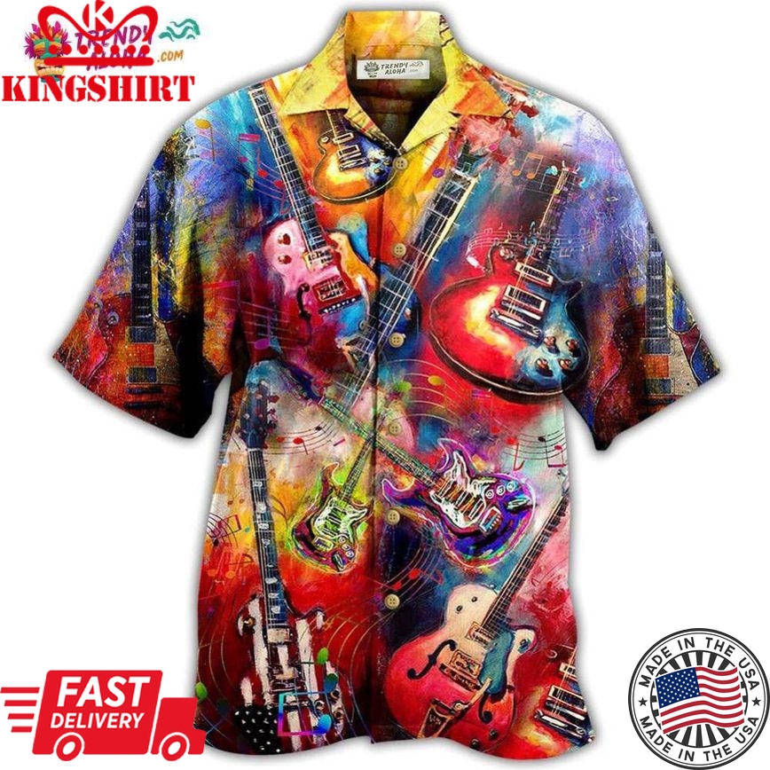 Guitar Music Mix Color Love Life Very Much Hawaiian Shirt