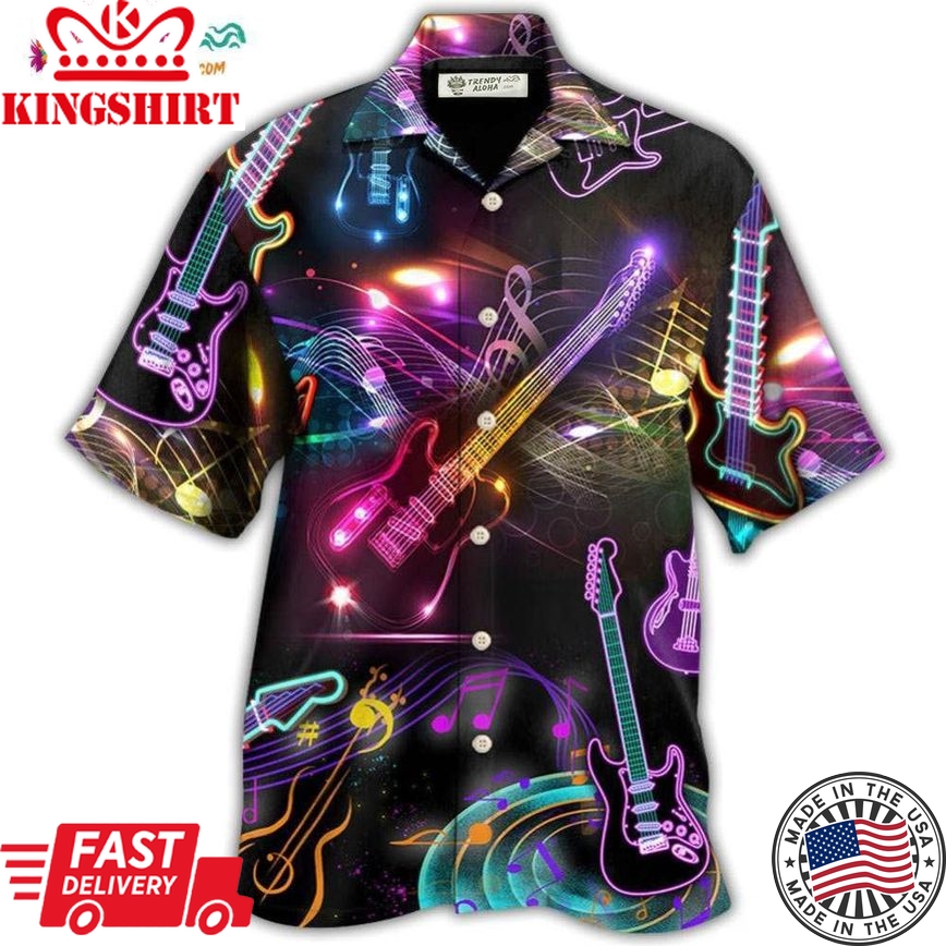 Guitar Neon Amazing Art Hawaiian Shirt