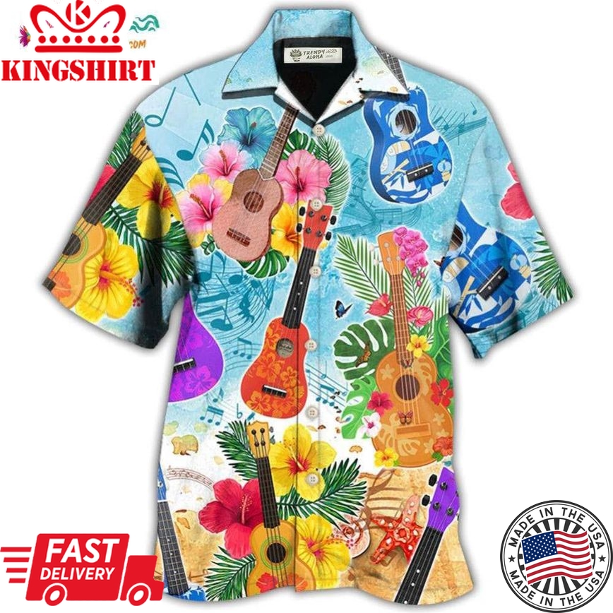 Guitar Tropical Hawaii Ukulele Hawaiian Shirt