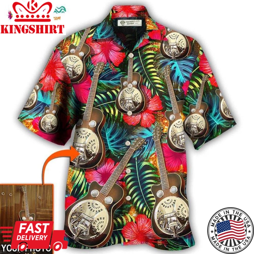 Guitar Various Style Tropical Custom Photo Hawaiian Shirt