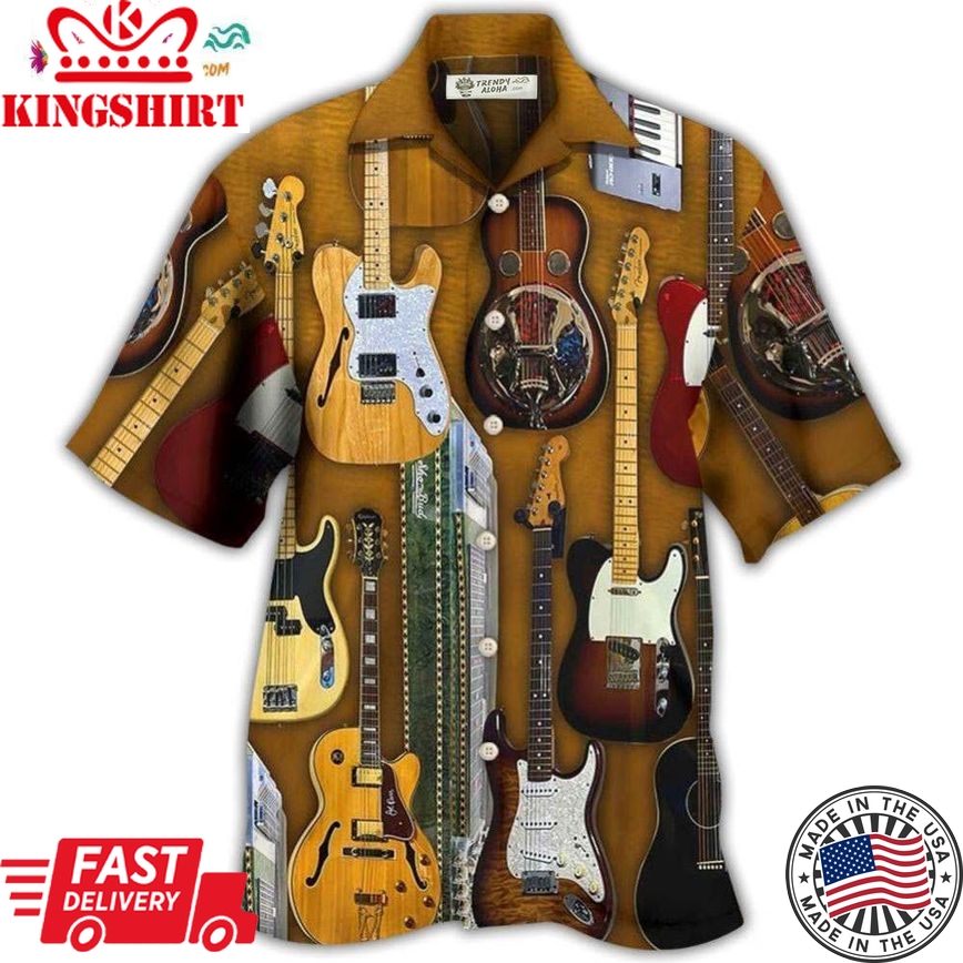 Guitar Vintage Basic Style Hawaiian Shirt