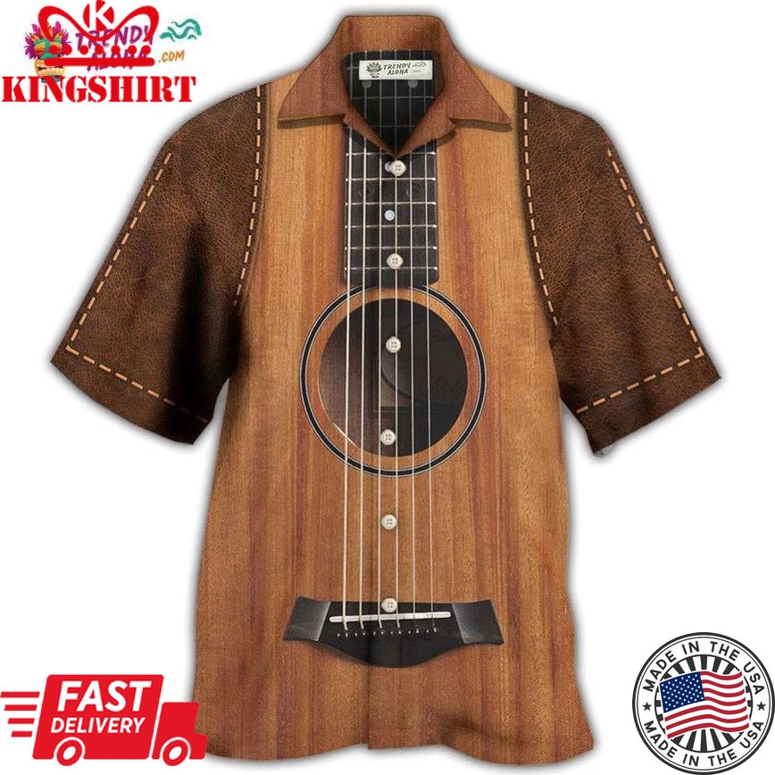 Guitar Vintage Leather Music Lover Hawaiian Shirt