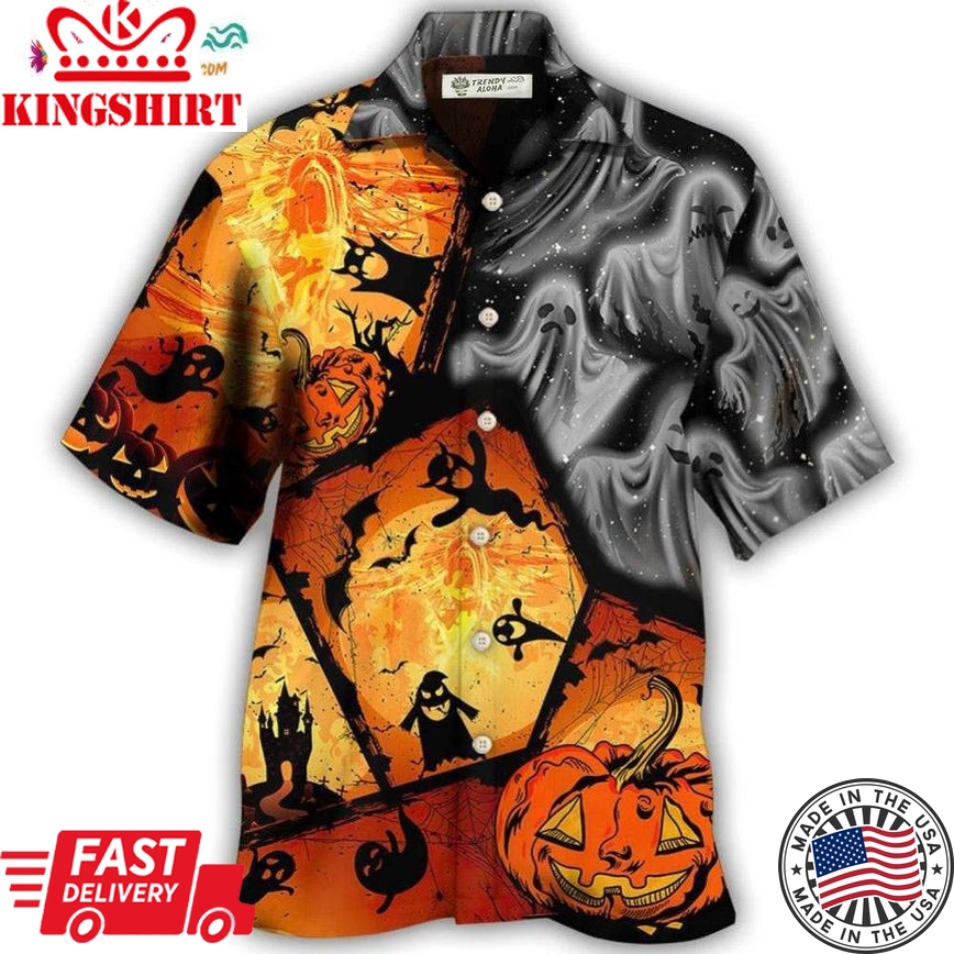 Halloween Ghost Pumpkin Scary Hawaiian Shirt