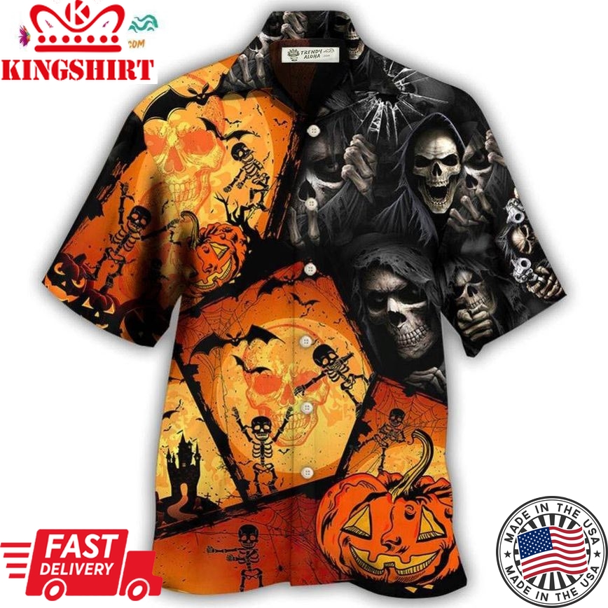 Halloween Skull Pumpkin Scary Hawaiian Shirt