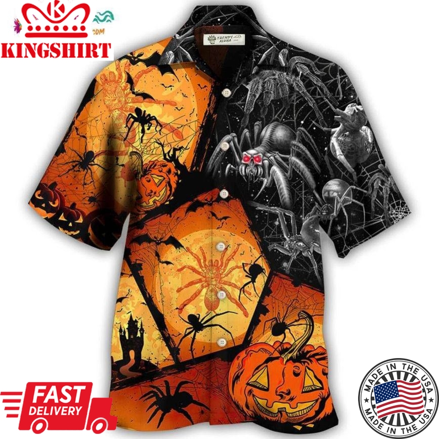 Halloween Spider Pumpkin Scary Hawaiian Shirt