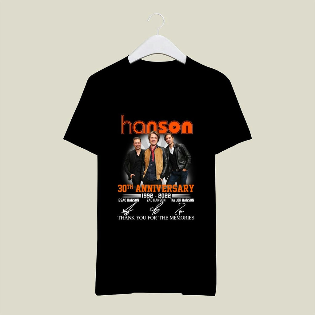 Hanson 30th Anniversary 1992 2022 Signatures Thank You For The Memories T Shirt