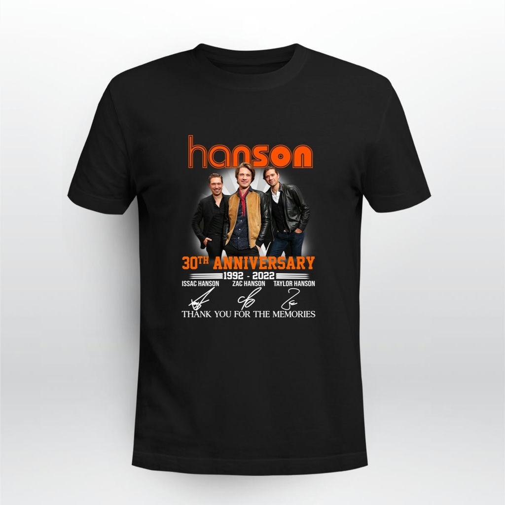 Hanson 30th Anniversary 1992 2022 Signatures Thank You For The Memories T Shirt