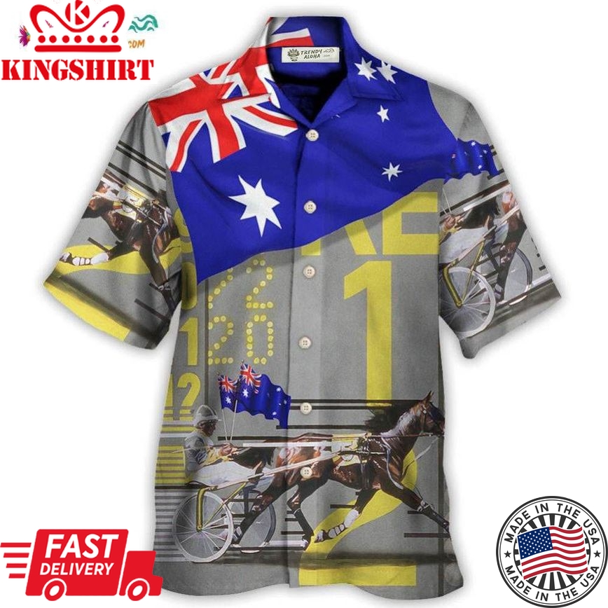 Harness Racing Horse Australia Vibe Hawaiian Shirt