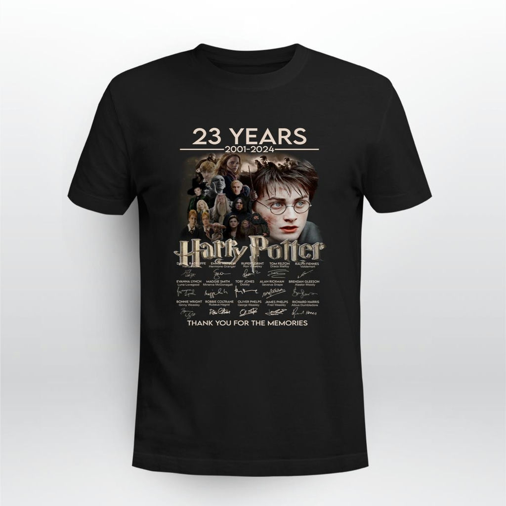 Harry Potter 23 Years 2001 2024 Signatures Thank You For The Memories Shirt