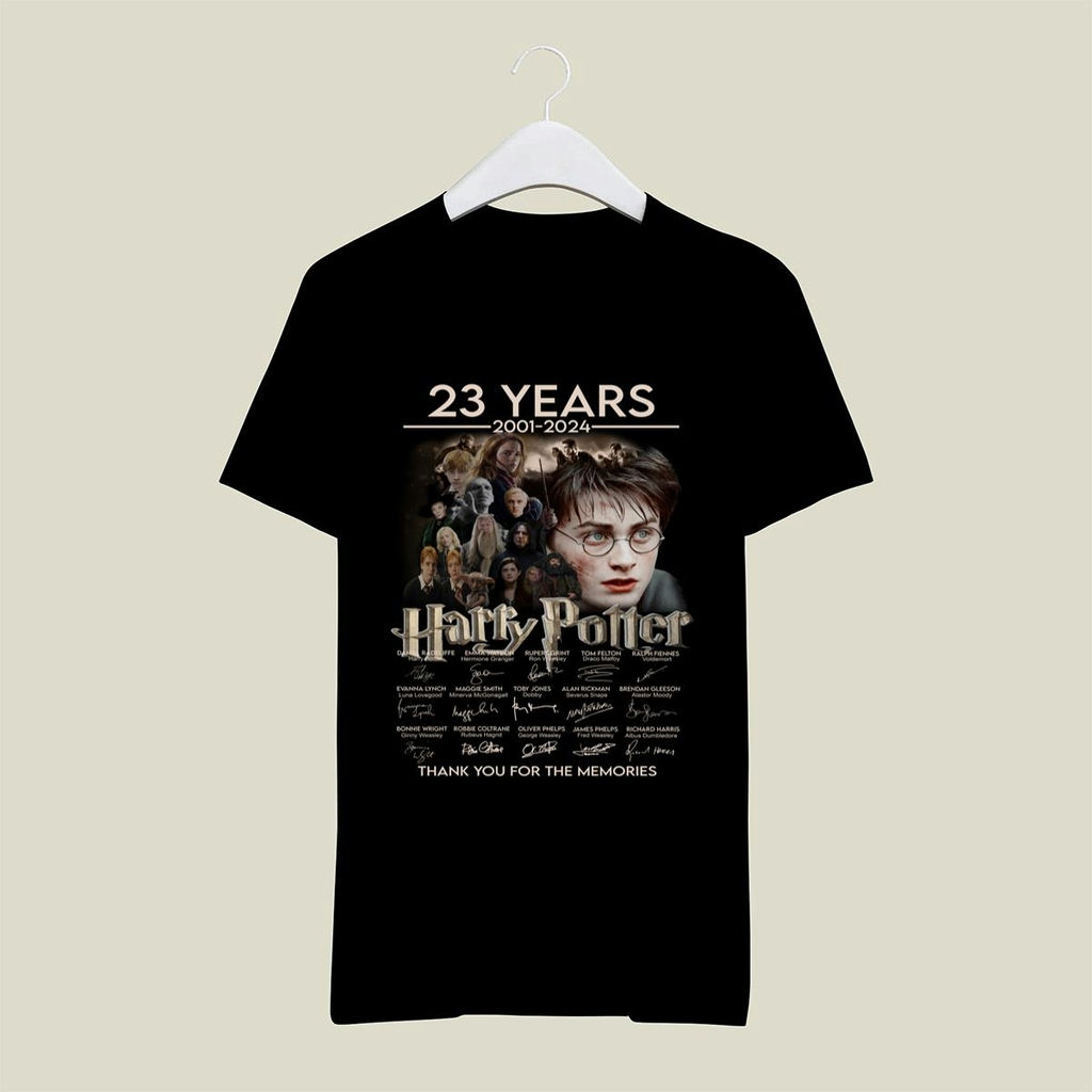 Harry Potter 23 Years 2001 2024 Signatures Thank You For The Memories Shirt