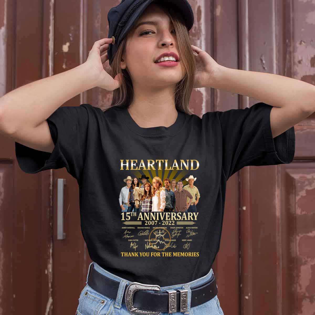 Heartland 15th Anniversary 2007 2022 Thank You For The Memories Signatures Shirt