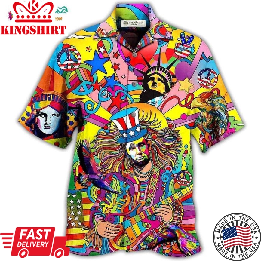 Hippie America Colorfull Style Hawaiian Shirt