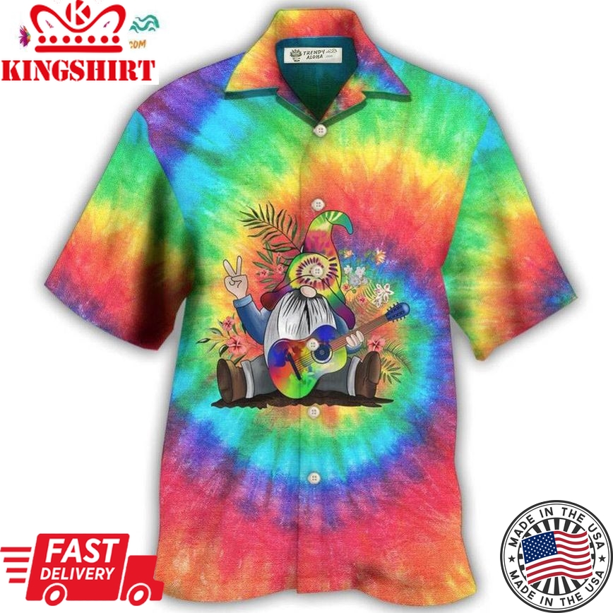 Hippie Believe In The Power Of Music Hippie Gnome Hawaiian Shirt