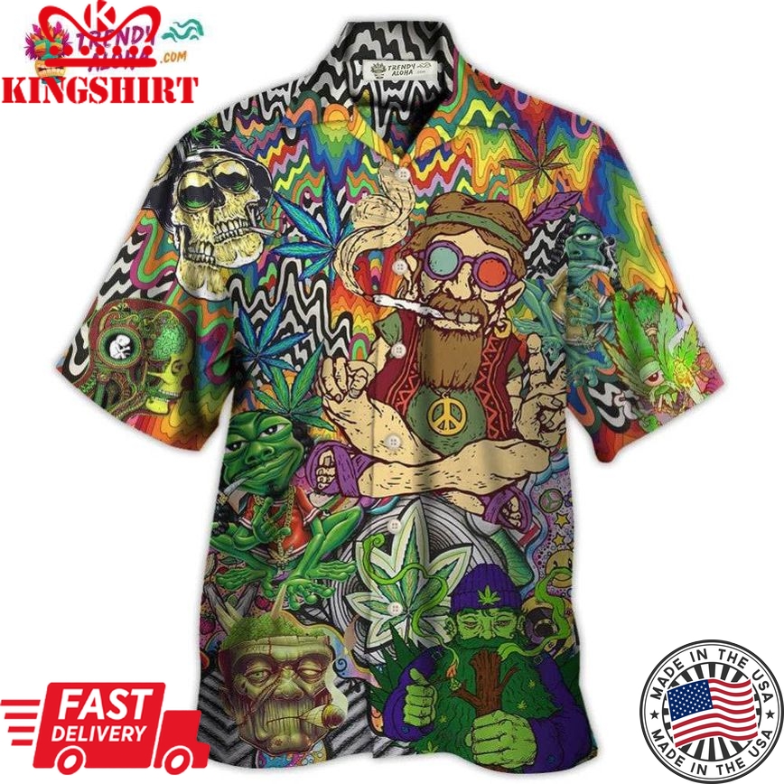 Hippie Feel Freedom From Smoking Cool Style Hawaiian Shirt