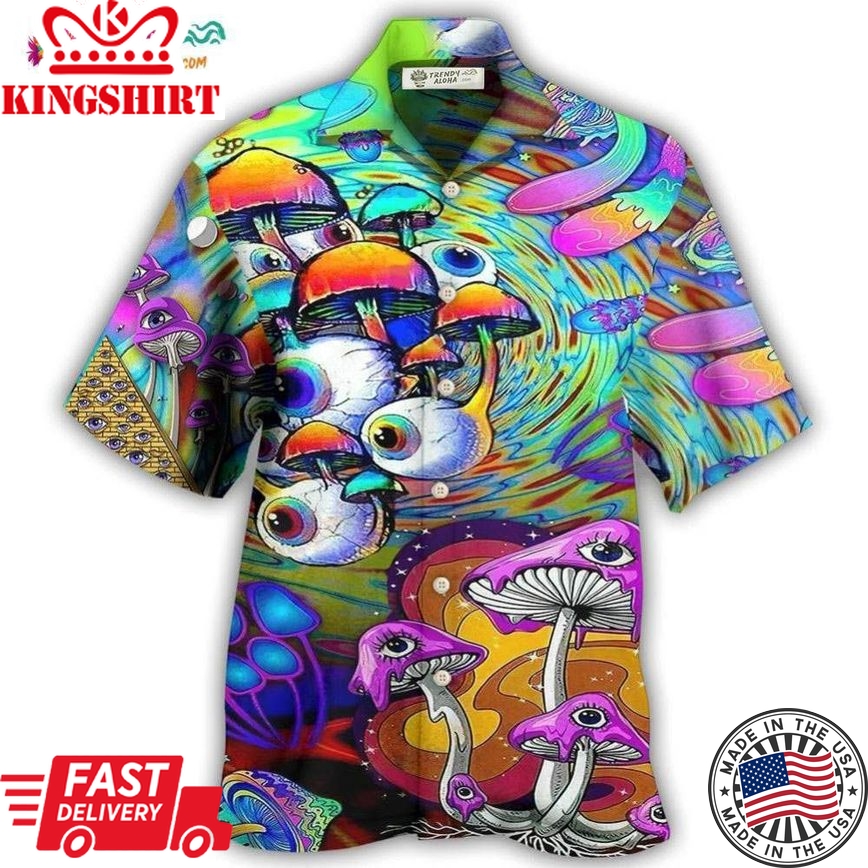 Hippie Mushroom Eyes Color Style Hawaiian Shirt