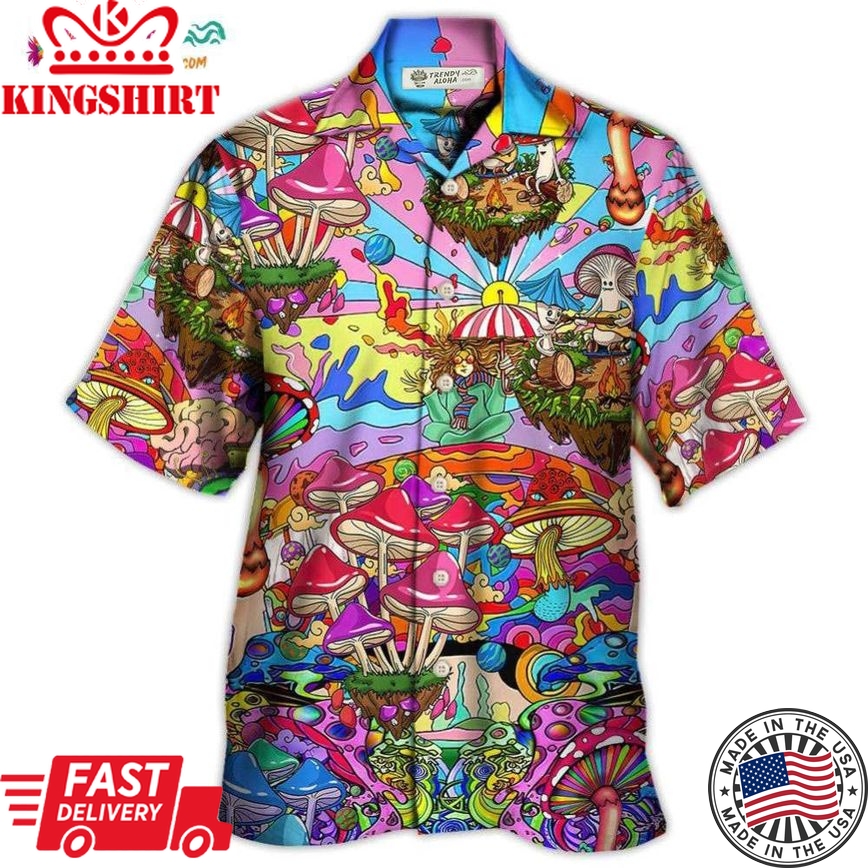 Hippie Mushroom Hallucinogenic Psychedelic Hawaiian Shirt