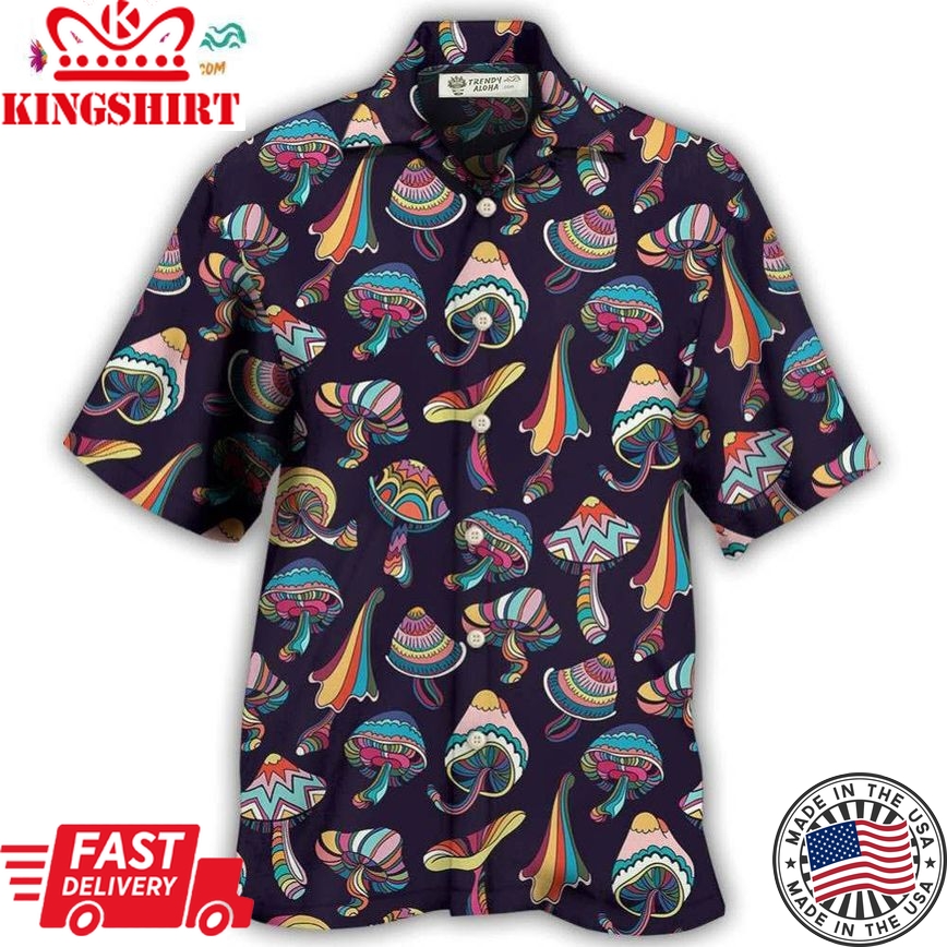 Hippie Mushroom Peace Love Life Style Hawaiian Shirt