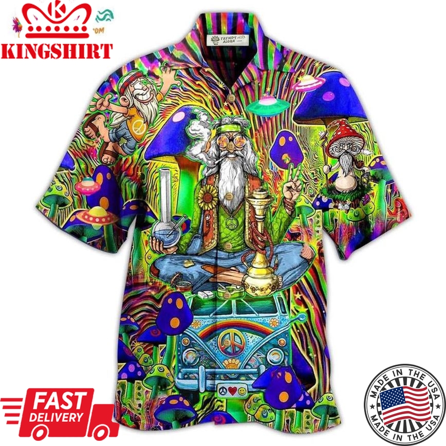 Hippie Mushroom Peace The Colorful Of Life Hawaiian Shirt