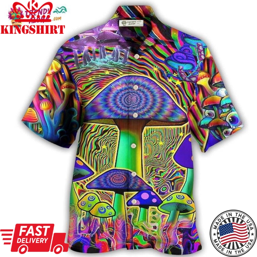 Hippie Mushroom Stunning Magic Style Hawaiian Shirt