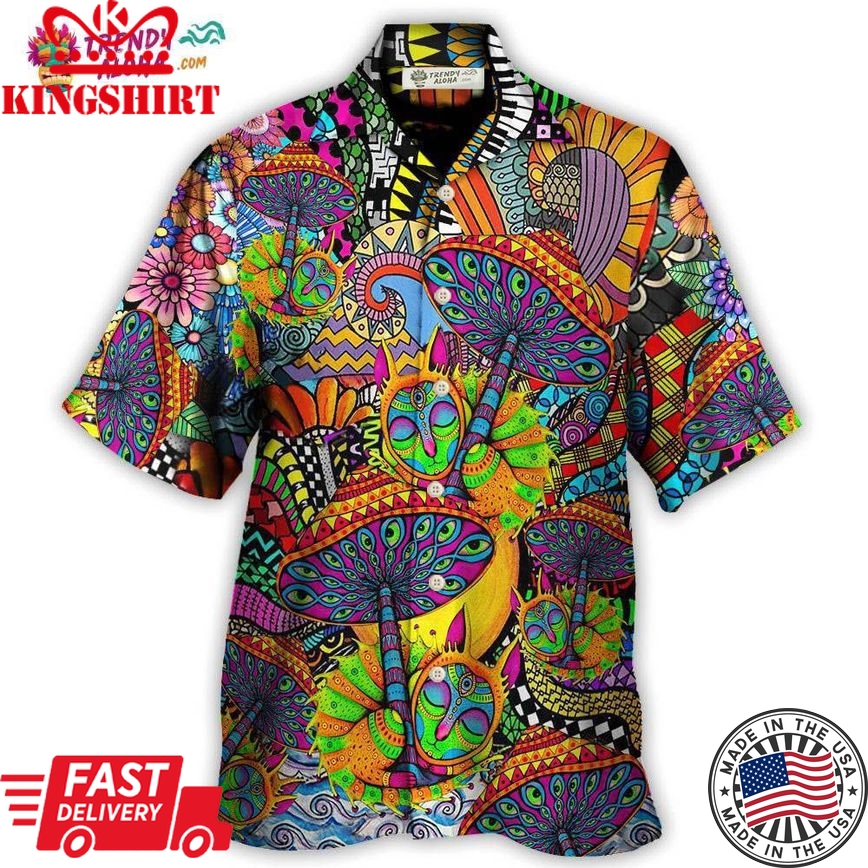 Hippie Peace Life Color Floral Style Hawaiian Shirt