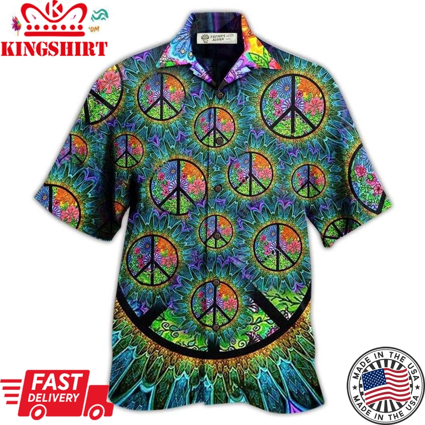 Hippie Peace Life Color Hawaiian Shirt