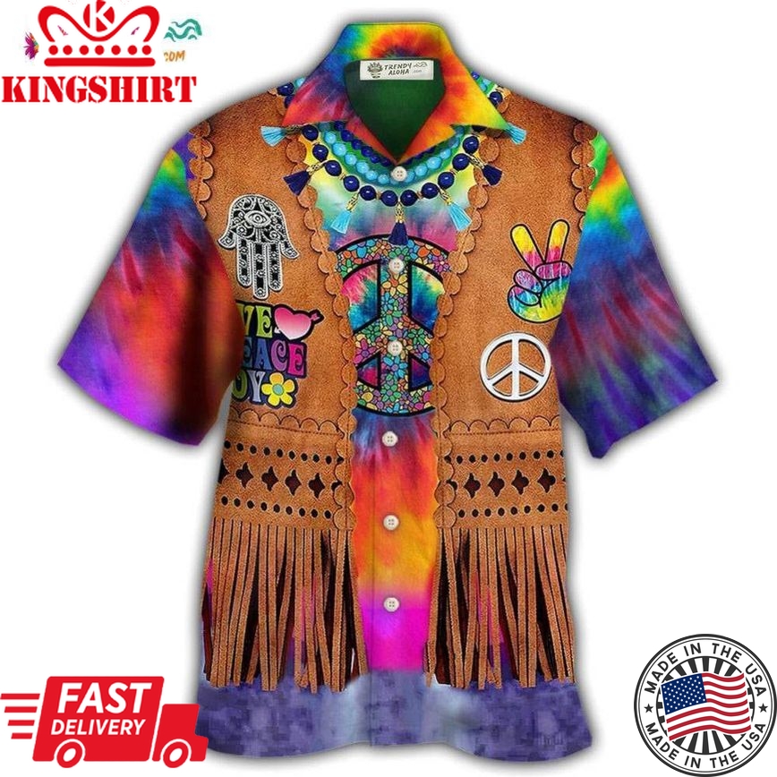 Hippie Peace Life Cowboy Style Cool Hawaiian Shirt