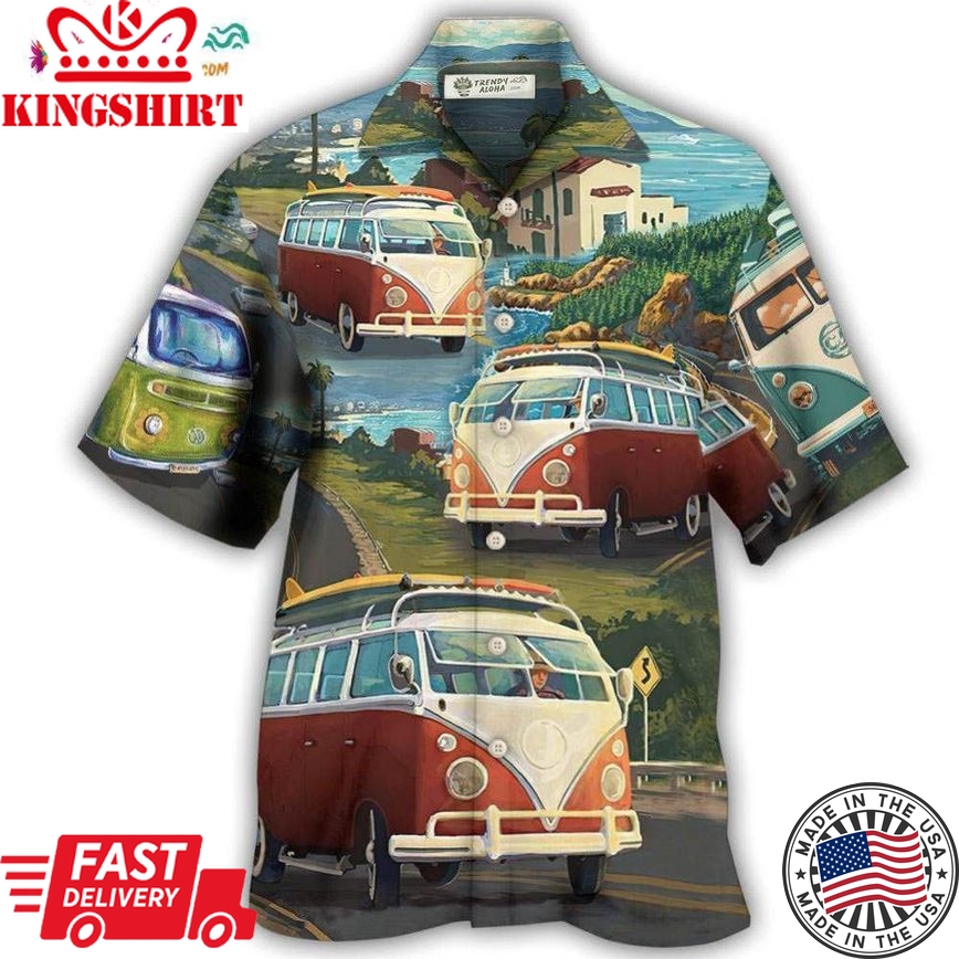 Hippie Van Life Style Love Beach Hawaiian Shirt